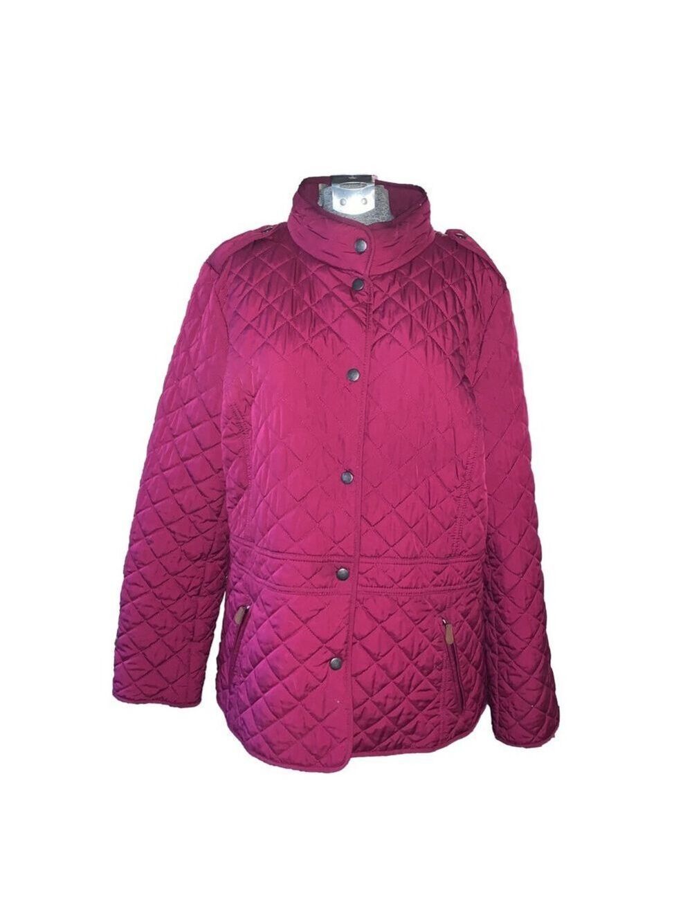 Women's Talbots Quilted Jacket Size XL Fuschia